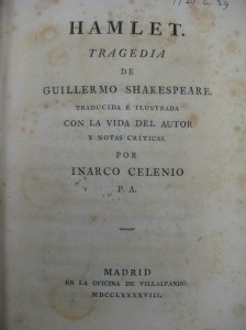 7720.c.29 - Hamlet : Tragedia de Guillermo Shakespeare
