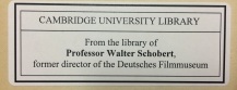 Professor Walter Schobert collection - donation label