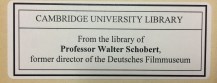 Professor Walter Schobert collection - donation label