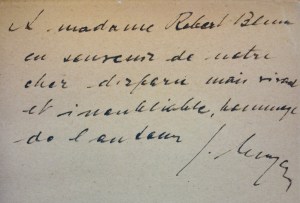 Handwritten dedication