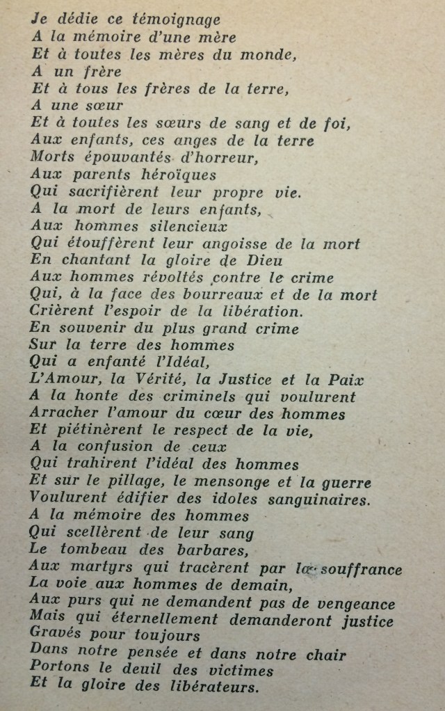 Printed dedication