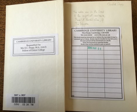 Donation label and written note inside Adam Müller’s Schriften zur Staatsphilosophie (9007.c.3837)