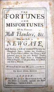 Title page of 1722 edition of Moll Flanders in the UL