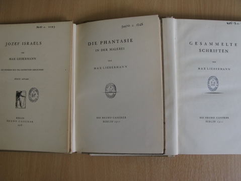 Title pages of three works by Max Liebermann