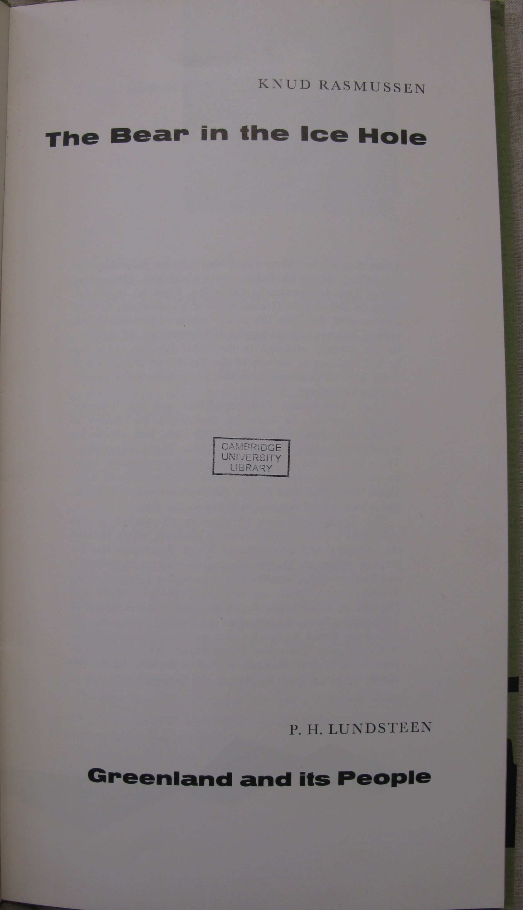 Title page of The bear in the ice hole